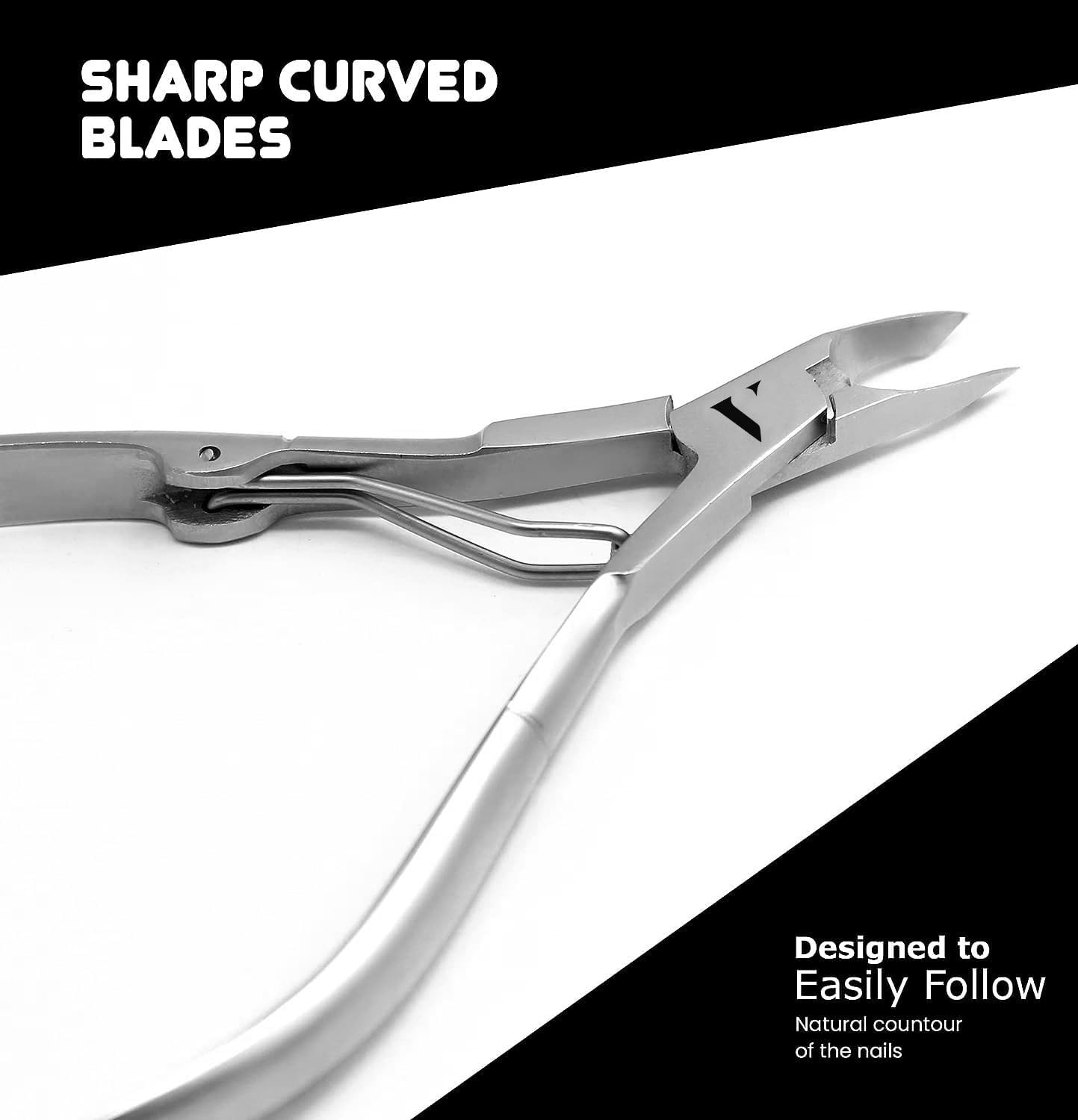 Vivre – Cortador de cutículas de acero inoxidable con empujador de cutículas, de grado profesional y duradero, perfecto para manicura de pedicura,