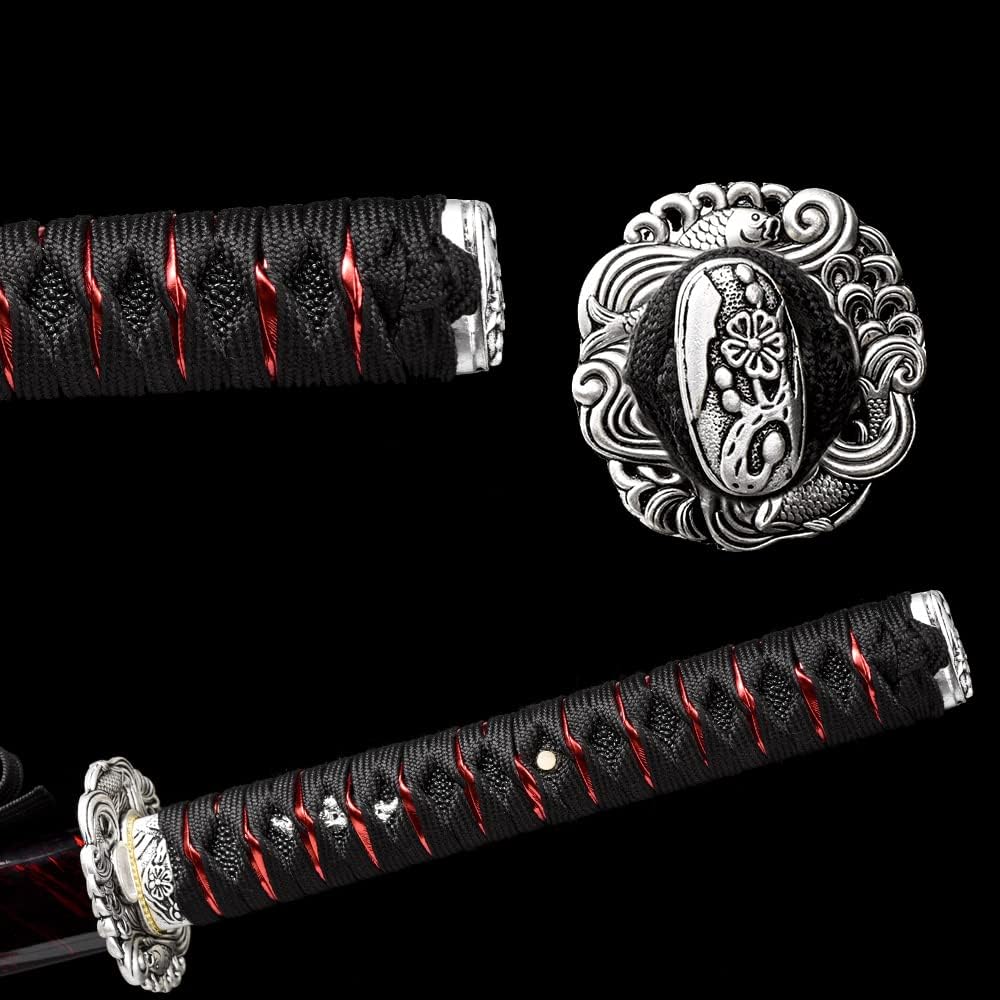 10451065 acero de alto carbono, Hademade espada samurai tradicional forjada a mano templada por calor, espada samurái tradicional, espada katana