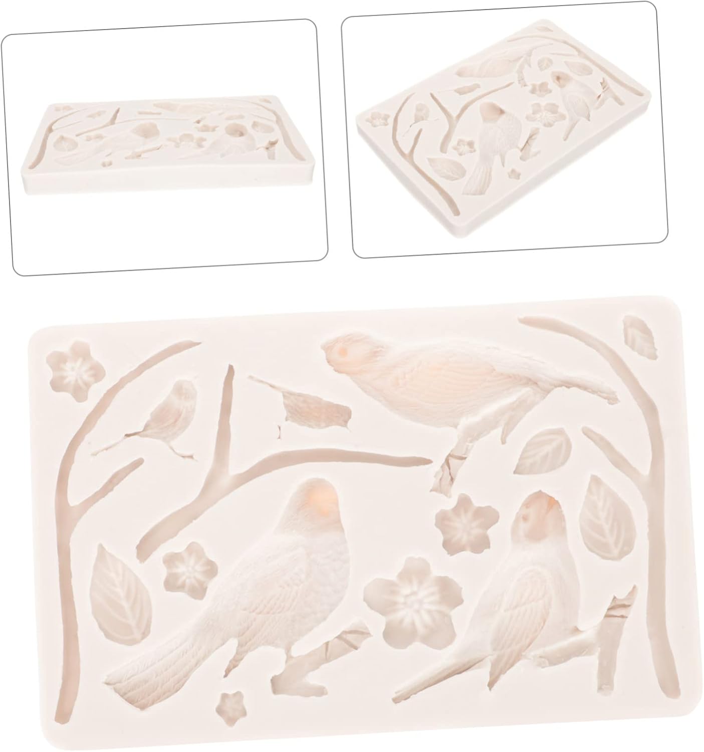 Abaodam 2 moldes de silicona para resina silicona flor animal fondant crayón moldes molde de mano molde de resina encantador molde de galletas molde