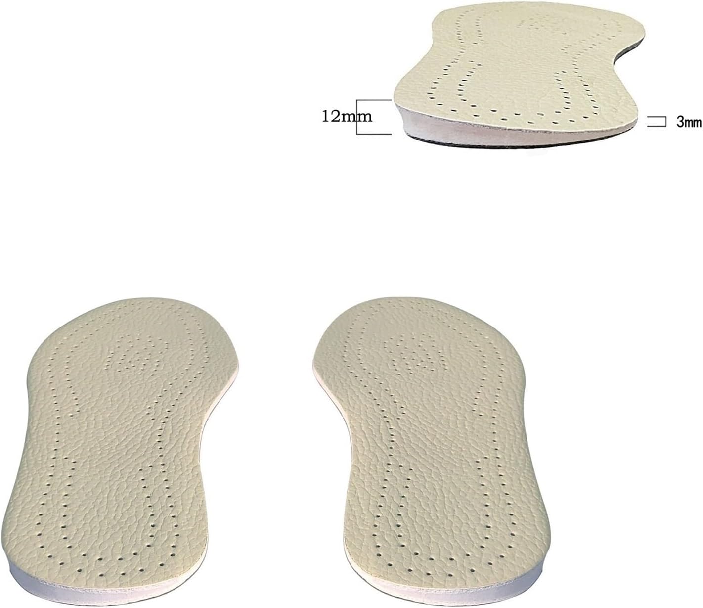 1 par de plantillas ortopédicas de cuero para piernas OX, inserciones de talón, rodilleras de cuña para mujeres y hombres, pronación correctiva,