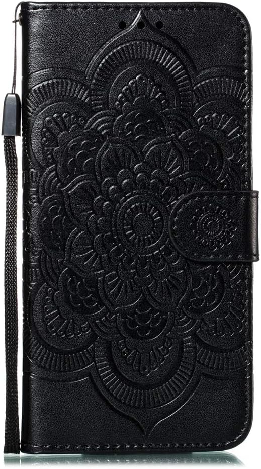 LEECOCO – Funda para iPhone 11 Pro Max en relieve de piel sintética de lujo con tapa para cuaderno, estilo libro, soporte magnético, ranura para