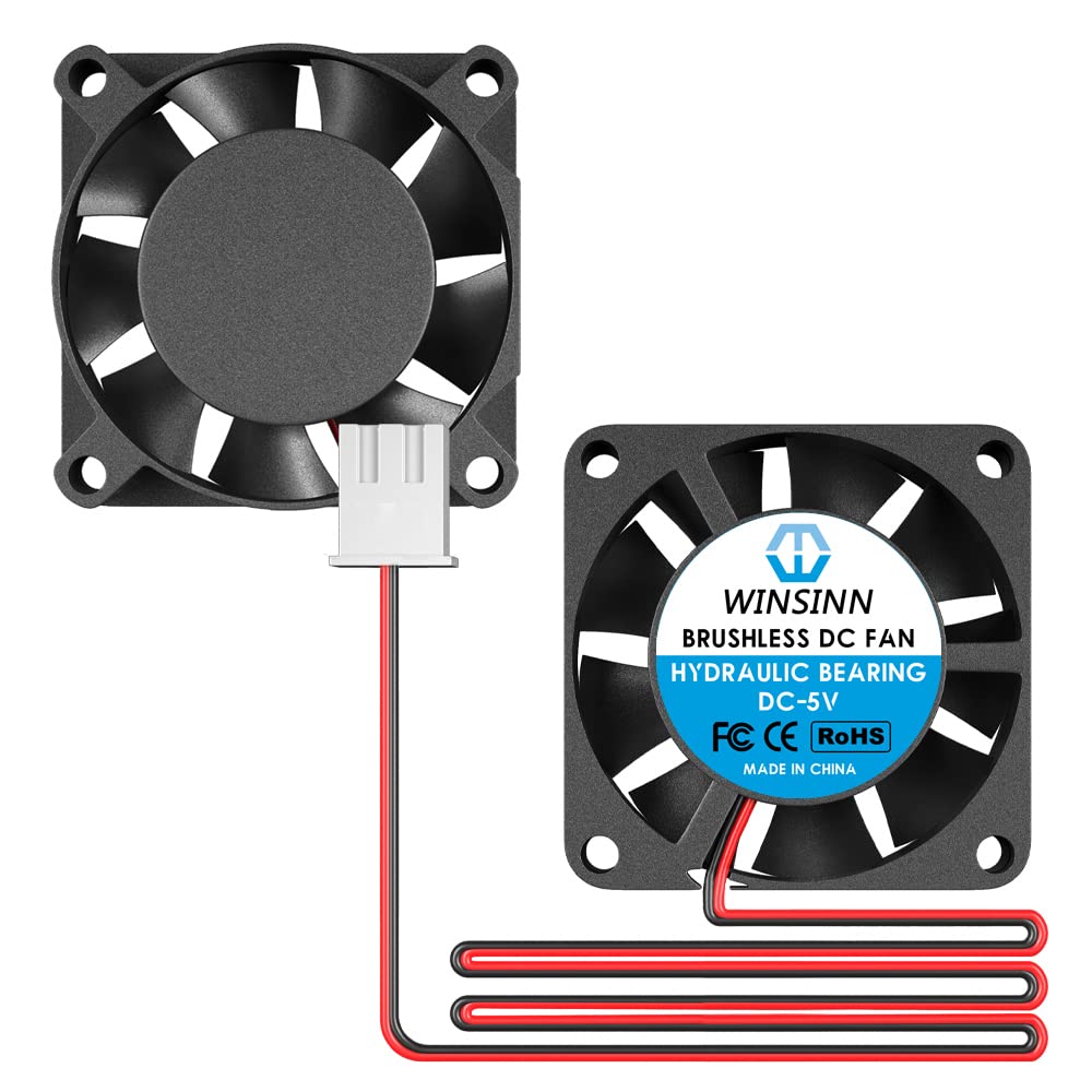 WINSINN Mini ventilador de 0.984 in 5 V Rodamiento hidráulico sin escobillas 2507 0.984×0.276 in – Alta velocidad (paquete de 4 unidades)