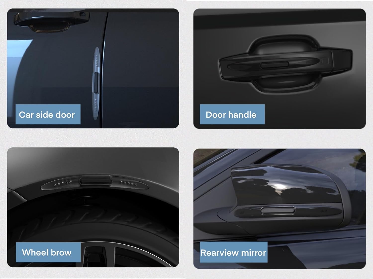 4 protectores de borde de puerta de automóvil, protector de silicona para automóvil, protector universal anticolisión, tiras protectoras de