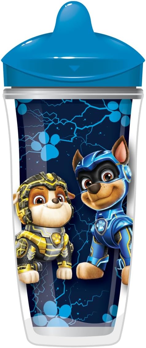 Playtex Baby Sipsters Stage 3 Paw Patrol – Vasos con boquilla a prueba de derrames, a prueba de fugas, a prueba de roturas, rojo y azul, 9 onzas, 2