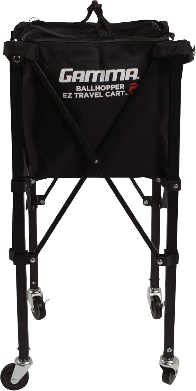 Gamma Sports EZ Travel Cart Pro, diseño compacto portátil, construcción ligera y resistente, capacidad disponible para 150 o 250, funda de