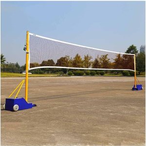 Bastones de voleibolbádminton con red para jóvenes adultos, soporte de red de bádminton marco de red móvil con caja de ruedas, poste de red de acero Bastones de voleibolbádminton con red para jóvenes adultos, soporte de red de bádminton marco de red móvil con caja de ruedas, poste de red de acero