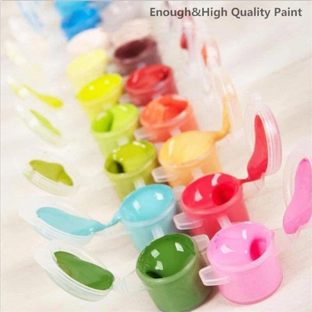 FQOVKYN Paquete de 4 pinturas por números para adultos, kit de pintura por números de animales lindos para adultos principiantes, pintura acrílica