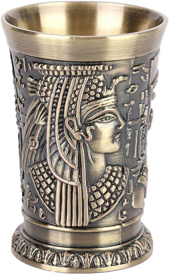 Hztyyier Vasos de chupito de metal estilo vintage Copa de vino con cuerpo de bronce verde Inserto de aleación de zinc para adornos caseros KTV Bar