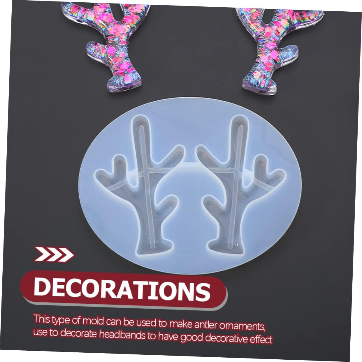 6 plantillas de moldes para cornamentas para manualidades, moldes de silicona, diadema con joyas, molde de para resina, diadema de joya, cuernos de