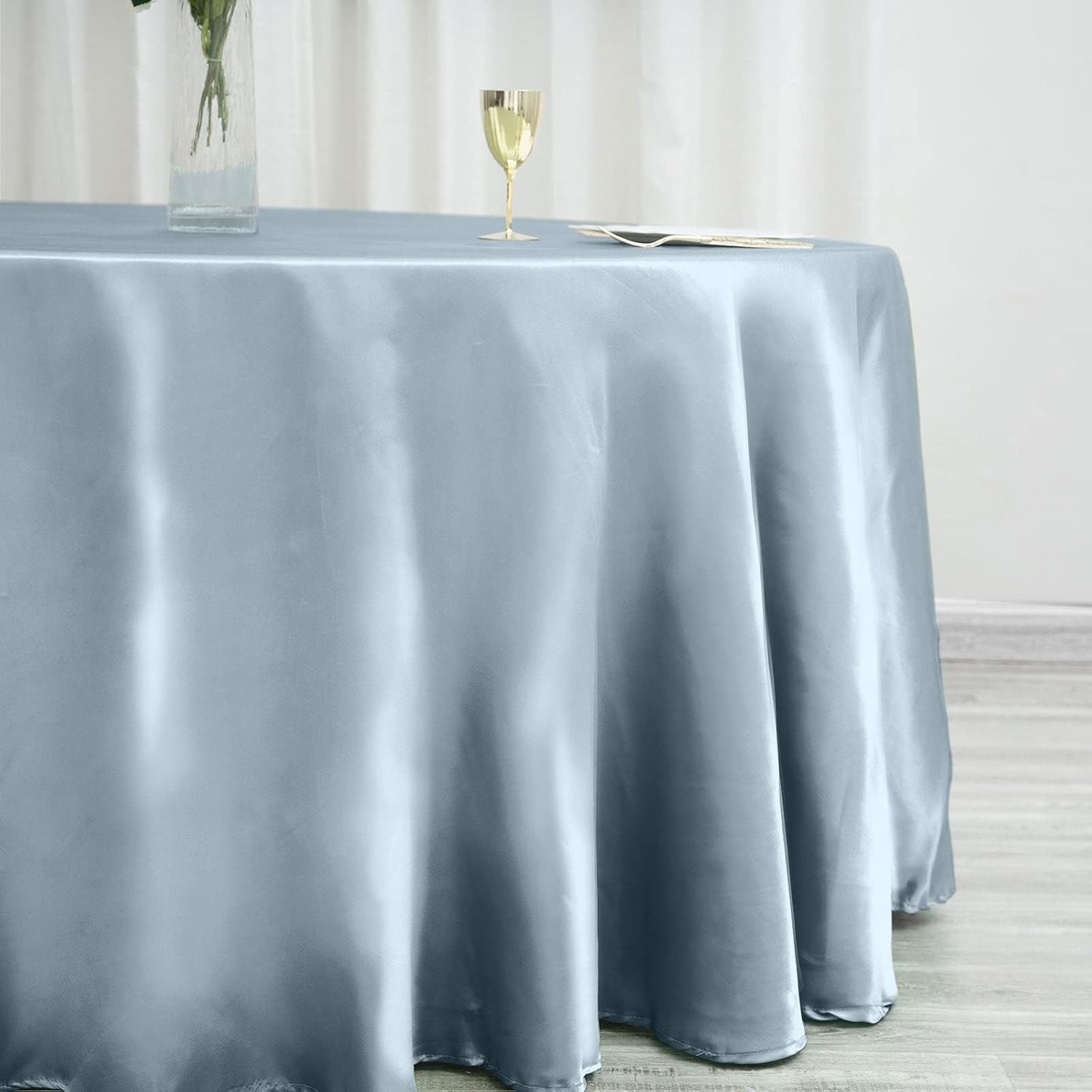 Efavormart – Mantel redondo de satén de 120 pulgadas para cocina, comedor, catering, boda, fiesta de cumpleaños, eventos