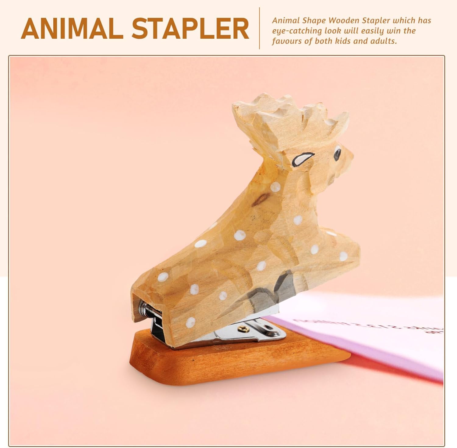 NUOBESTY Engrapadora de animales, engrapadora divertida para el hogar, suministros de escritorio para mujeres, grapadora de folletos de oficina,