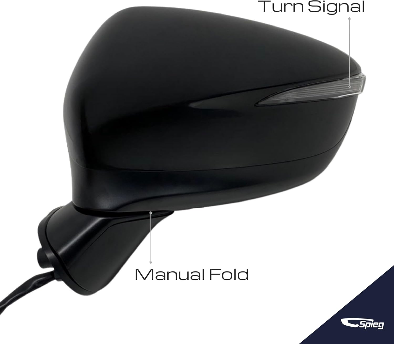Spieg Reemplazo del espejo lateral del conductor para Mazda CX-3 2016-2021 Power Adj Indicador de señal de giro calefactable Manual Fold PTM