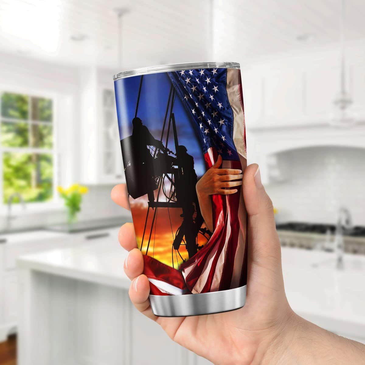 Lineman – Vaso de café con datos nutricionales, regalos de cumpleaños para hombres, niños, papá, taza de viaje grande con tapa, taza aislada,