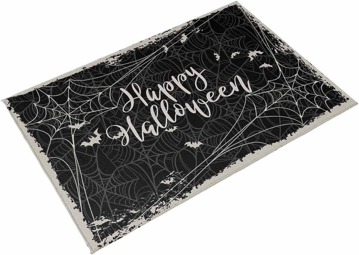Halloween Outdoor Area Rug 4’x6′,Patio Balcony Porch Front Door Camping Camper Deck Runner Rug,Washable Carpet Indoor Living RoomKitchen,Hallway