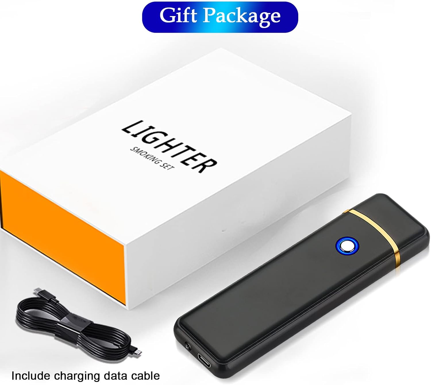 Encendedor electrónico, encendedor inteligente recargable por USB, encendedor eléctrico fresco, portátil, de doble cara, resistente al viento, sin