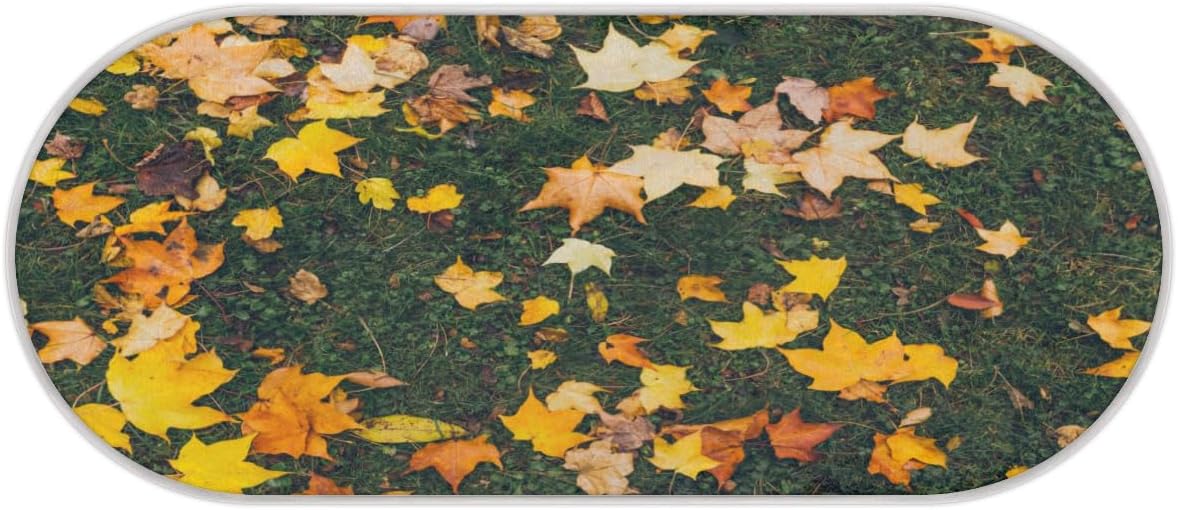 Alfombra de baño de espuma viscoelástica de otoño de hoja de arce, suave, acogedora, absorbente de agua, antideslizante, tapete de baño de