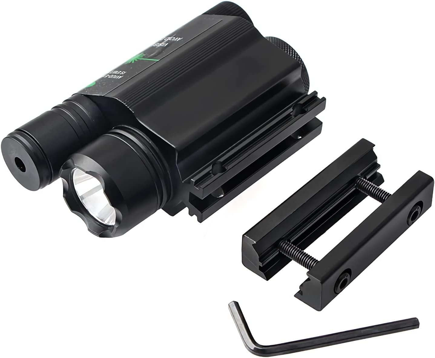 Mira láser de luz de pistola, linterna LED táctica de 500 lúmenes, combo láser verde con cargador de interruptor remoto para rifle escopeta