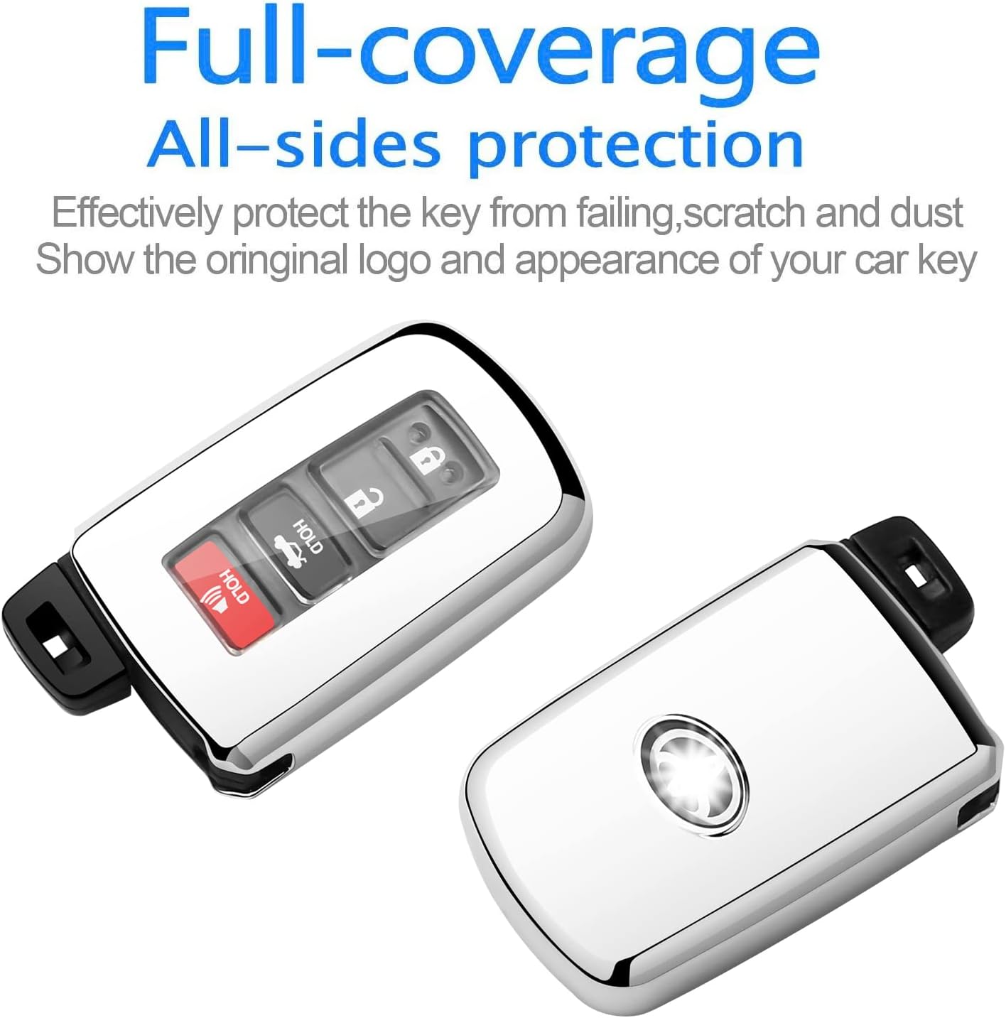Tukellen Funda protectora especial de TPU suave compatible con Tundra Tocoma Sequoia 4Runner Highlander RAV4 Camry Corolla Avalon-Plata