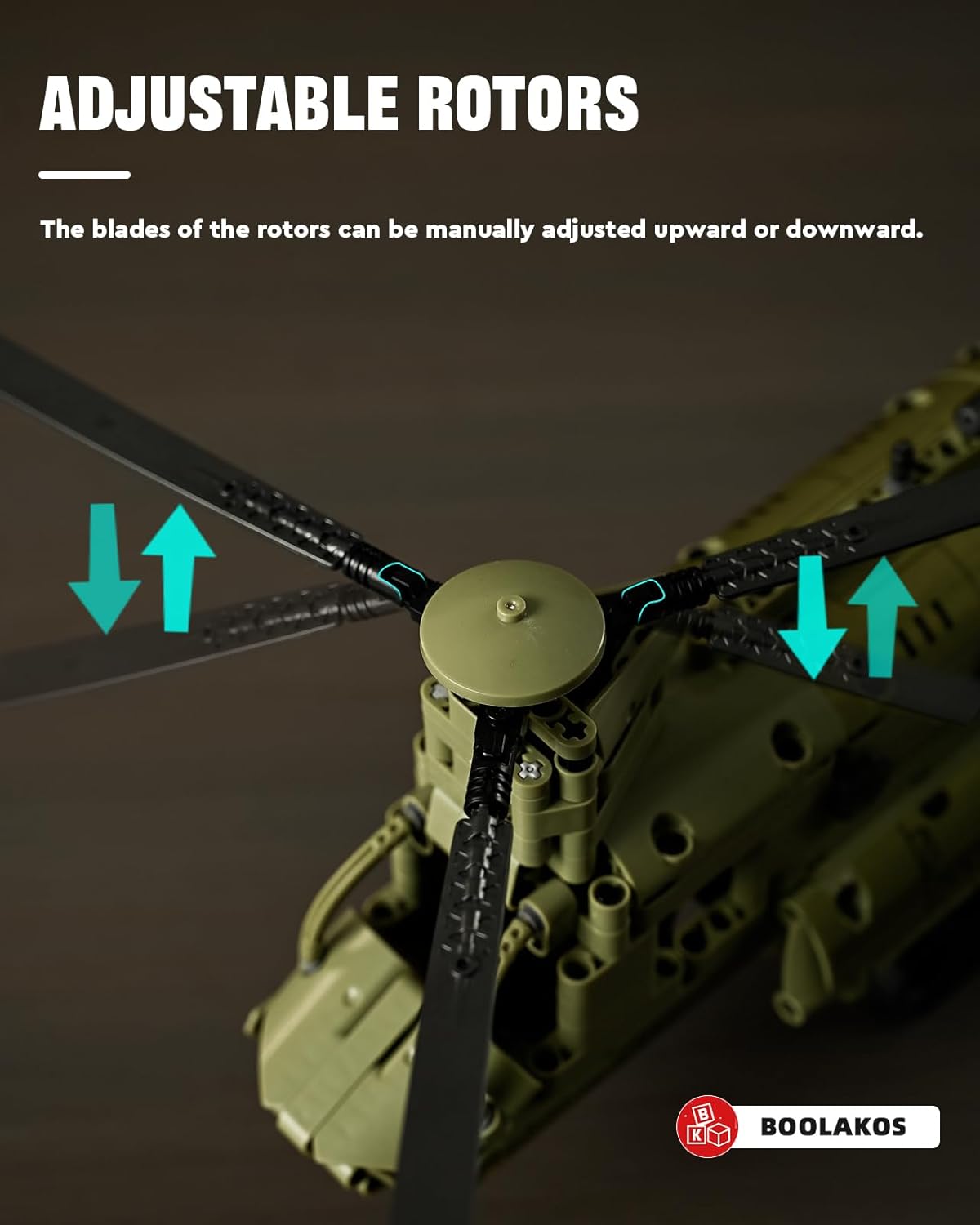 Helicóptero militar CH-47 Chinook, juego de bloques de construcción de helicópteros de transporte militar, icónico modelo de exhibición de juguete