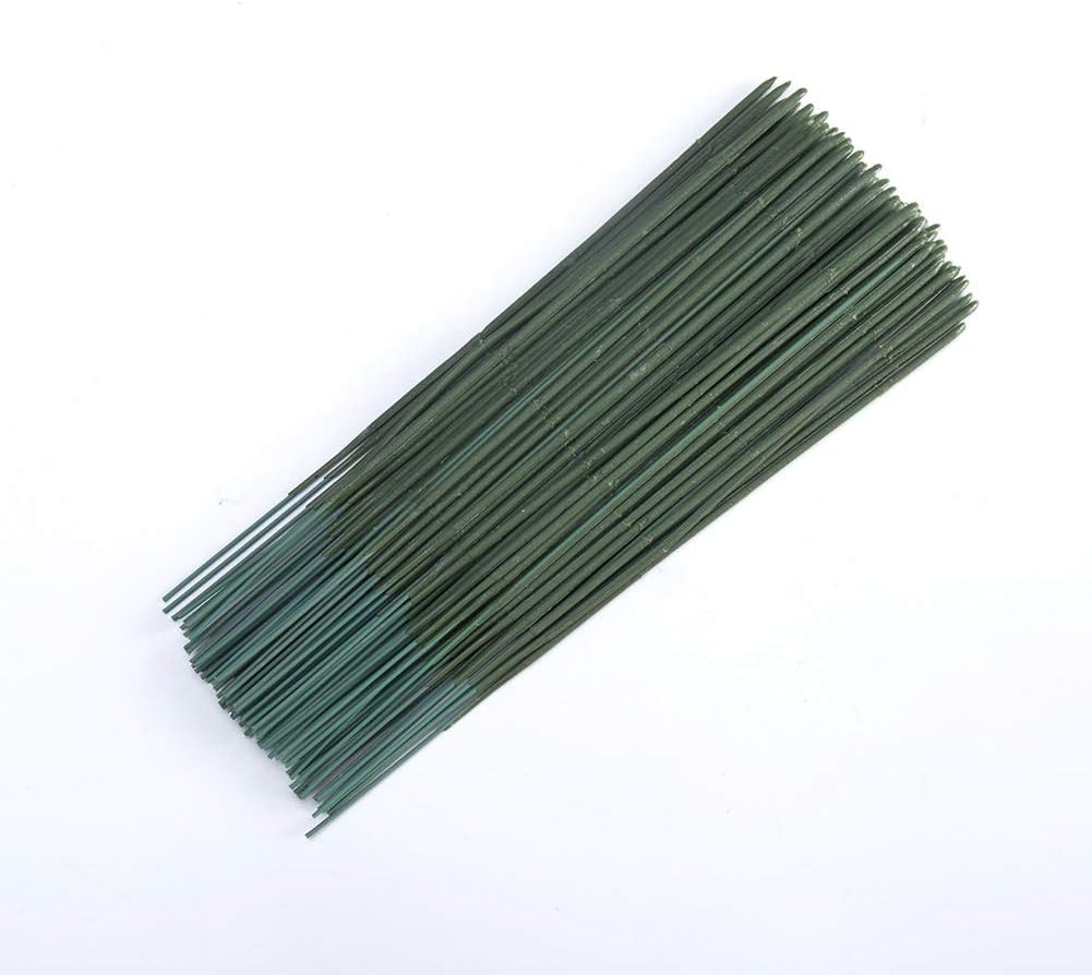 100 piezas de tallo floral de plástico, varilla de flores artificiales, alambre de flores verdes, ideal para la persona de manualidades, 6.7 in y
