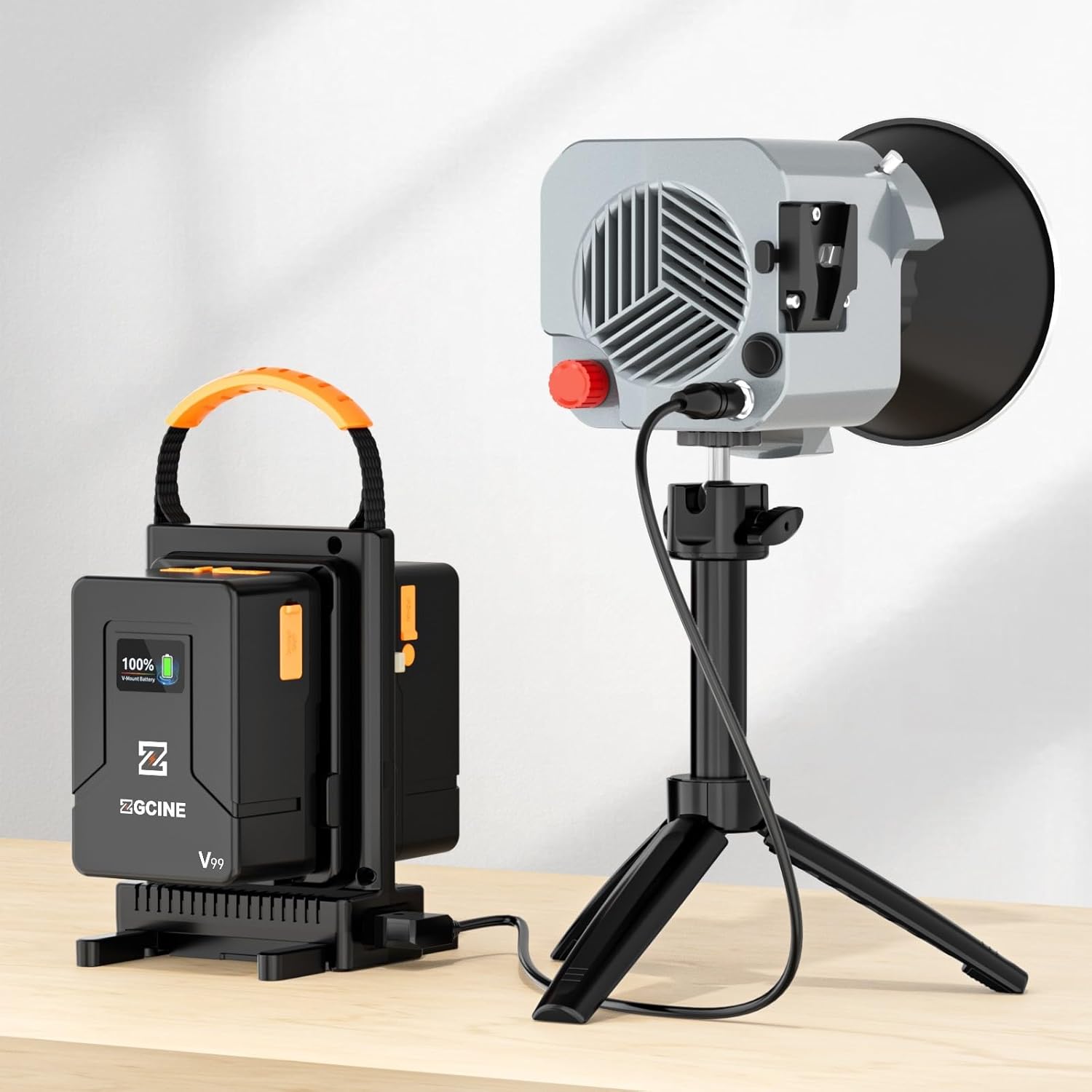 ZGCINE VM-C2 Kit de cargador dual para batería V-Mount V Lock, con fuente de alimentación USB-C PD100W, también compatible con Smallrig Neewer