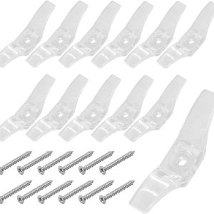 12 tacos de cable ciego, enrolladores de cuerda de plástico transparente, cuerda de seguridad, soporte de cable de ventana con tornillos para 12 tacos de cable ciego, enrolladores de cuerda de plástico transparente, cuerda de seguridad, soporte de cable de ventana con tornillos para