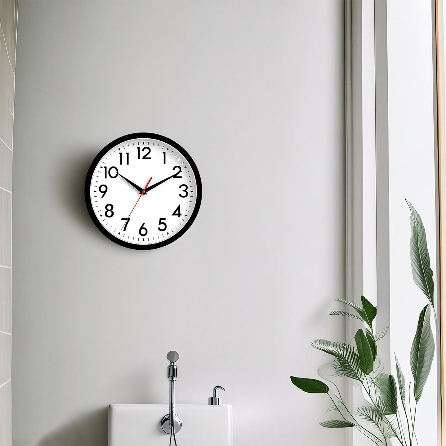 DAXSMY Reloj de pared, reloj analógico de 8 pulgadas, silencioso sin tictac, funciona con pilas, decorativo para cocina, oficina, dormitorio, baño