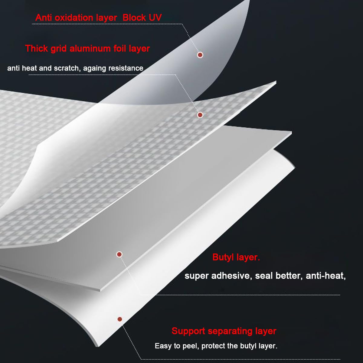 Cinta de butilo impermeable, cinta de sellado de butilo de papel de aluminio para fugas, cinta de goma butílica para cosechar barcos, sellado de