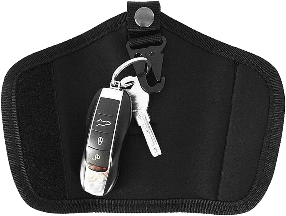 Soporte silencioso para llaves, bolsa de llaves silenciosa, bolsa portátil para llaves al aire libre con gancho y bucle para cinturón de trabajo
