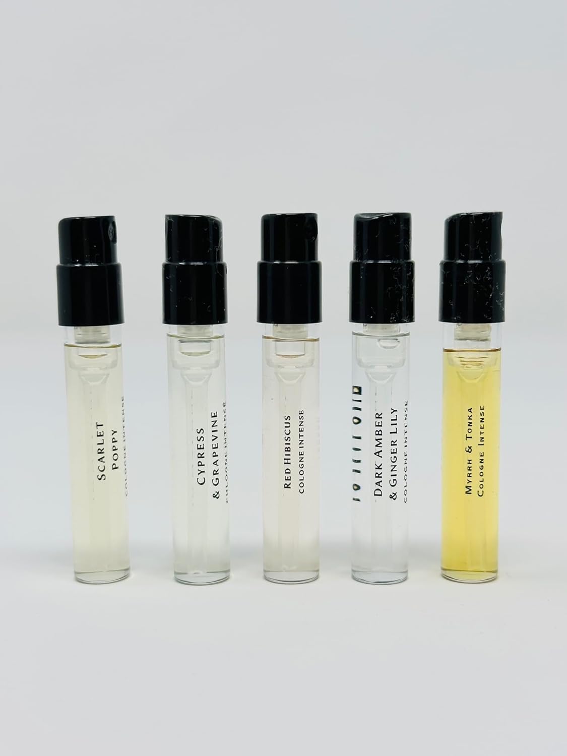 Jo Malone Set 5 London Fragancia Muestra VIALS Diferentes Fragancias 0.05oz 0.1 fl oz cada uno. Set INTENSO