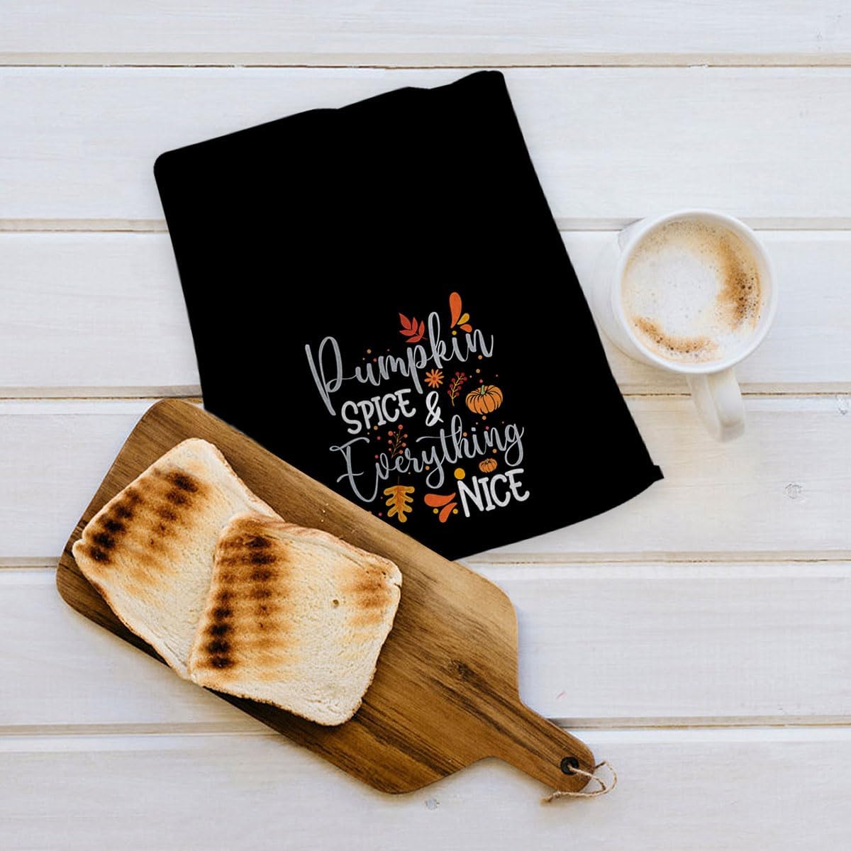 Pumpkin Spice and Everything Nice Fall Thanksgiving – Toallas de cocina altamente absorbentes, paños de cocina, paños de cocina, cosecha de otoño,