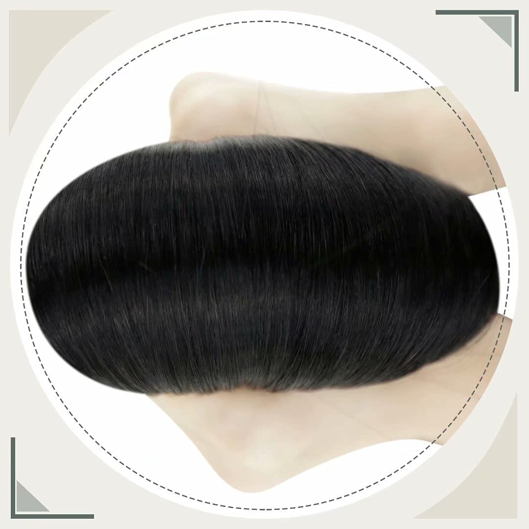 LaaVoo Micro Link Extensiones de cabello humano negro azabache, extensiones de cabello de micro cuentas de fusión fría, 24 pulgadas, extensiones de