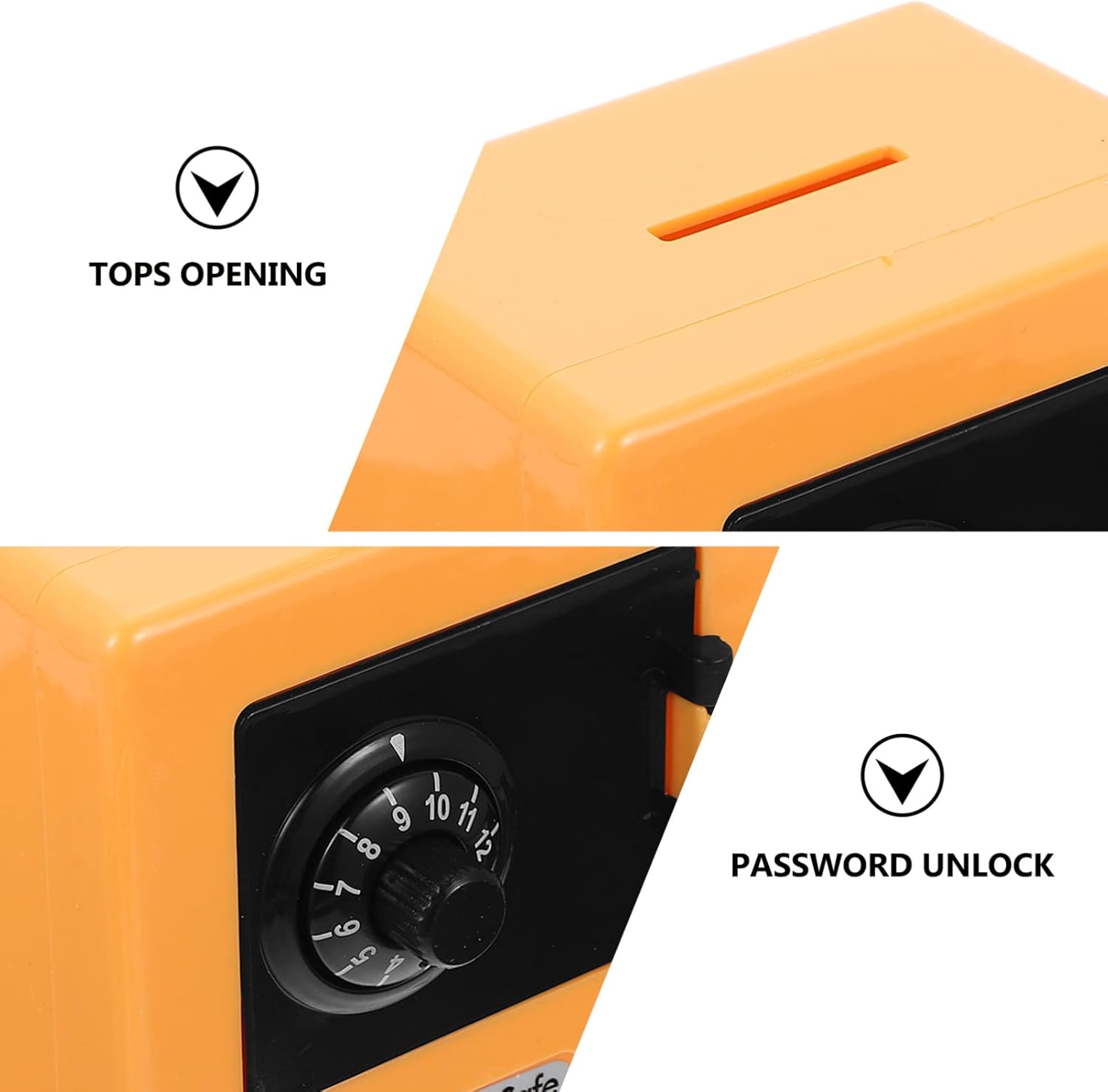 Zerodeko Caja de monedas de efectivo con cerradura de combinación, caja de seguridad pequeña para niños, caja de ahorro de dinero para niños, caja