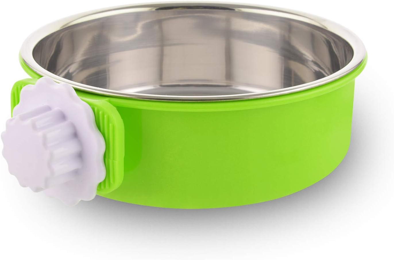 Cuenco extraíble de acero inoxidable para perros, comedero de alimentos y agua, taza para gatos, cachorros, pájaros, mascotas (grande, verde)