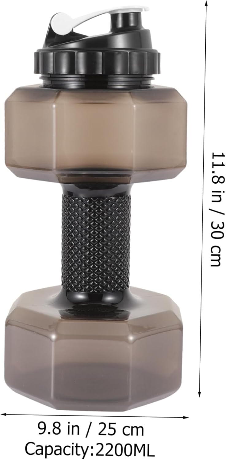 Kisangel Botella de agua con mancuernas, vasos de agua de plástico, máquina de gimnasio portátil, soporte de agua para bicicleta, gimnasio, botella