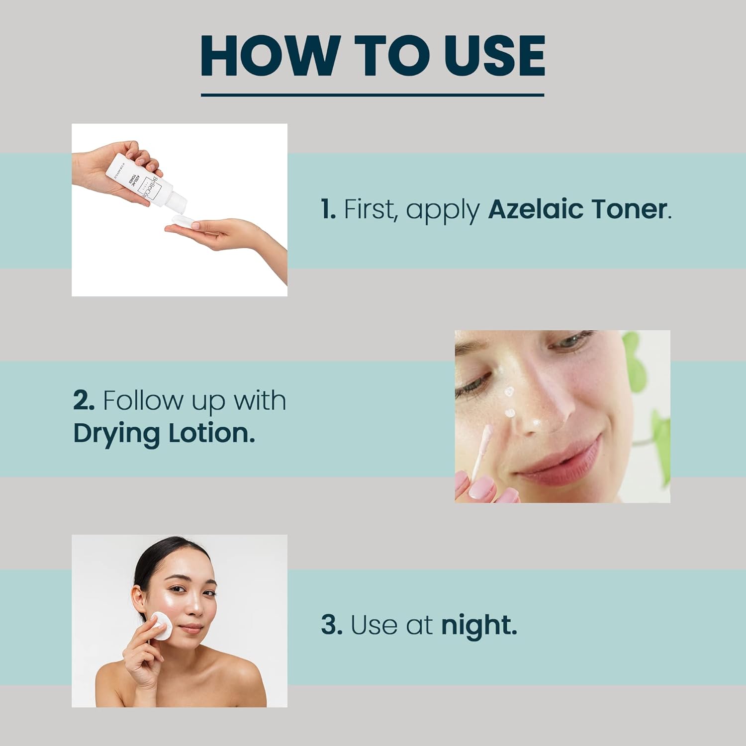 Azelaic Toner – Loción de secado Duo – Juego de tratamiento facial para rosácea y manchas de acné quístico, alivio calmante del enrojecimiento,