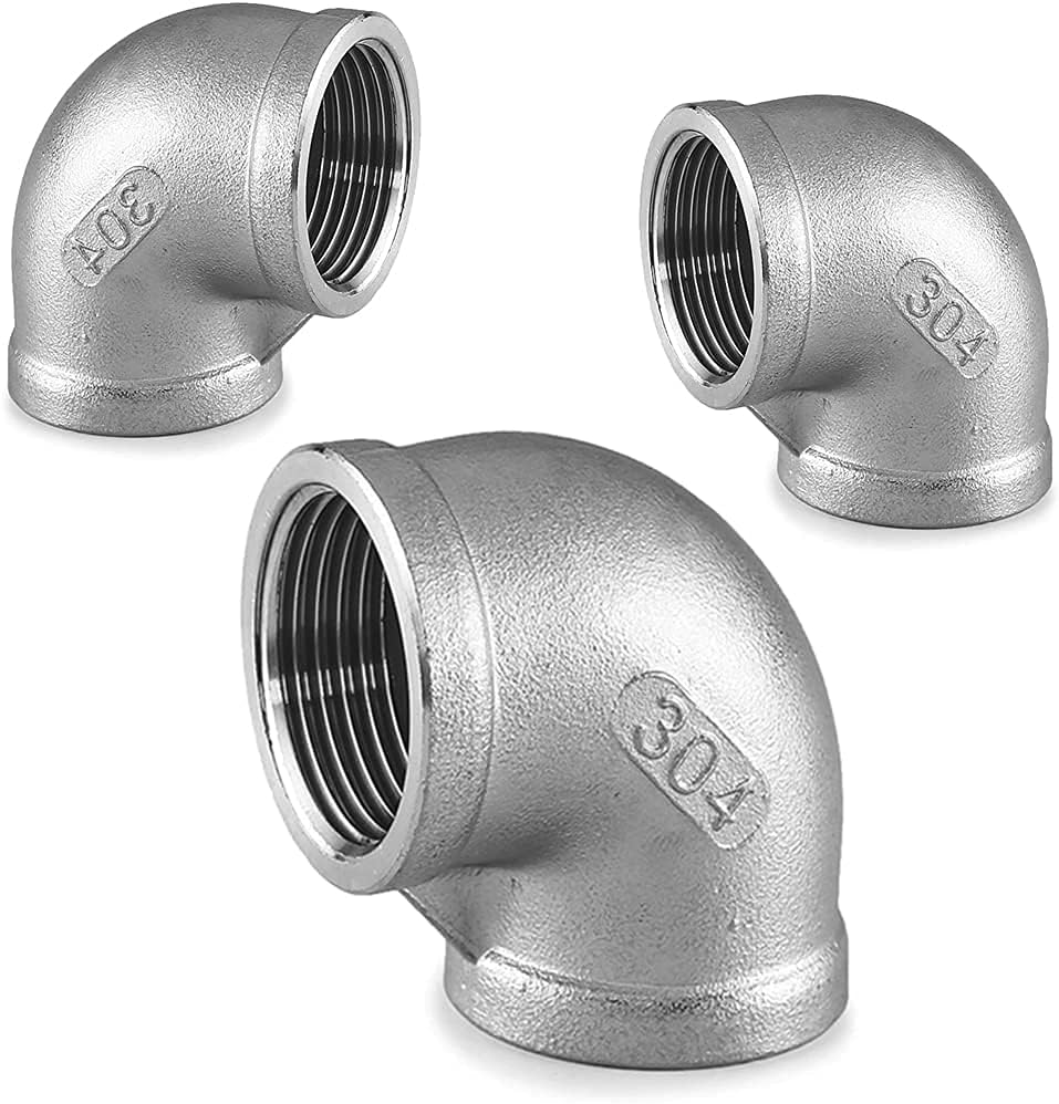 JoyTube – Accesorio de tubería de acero inoxidable 304, conector roscado NPT hembra a hembra de 34 a 34 pulgadas, codo de 90 grados, clase 150,