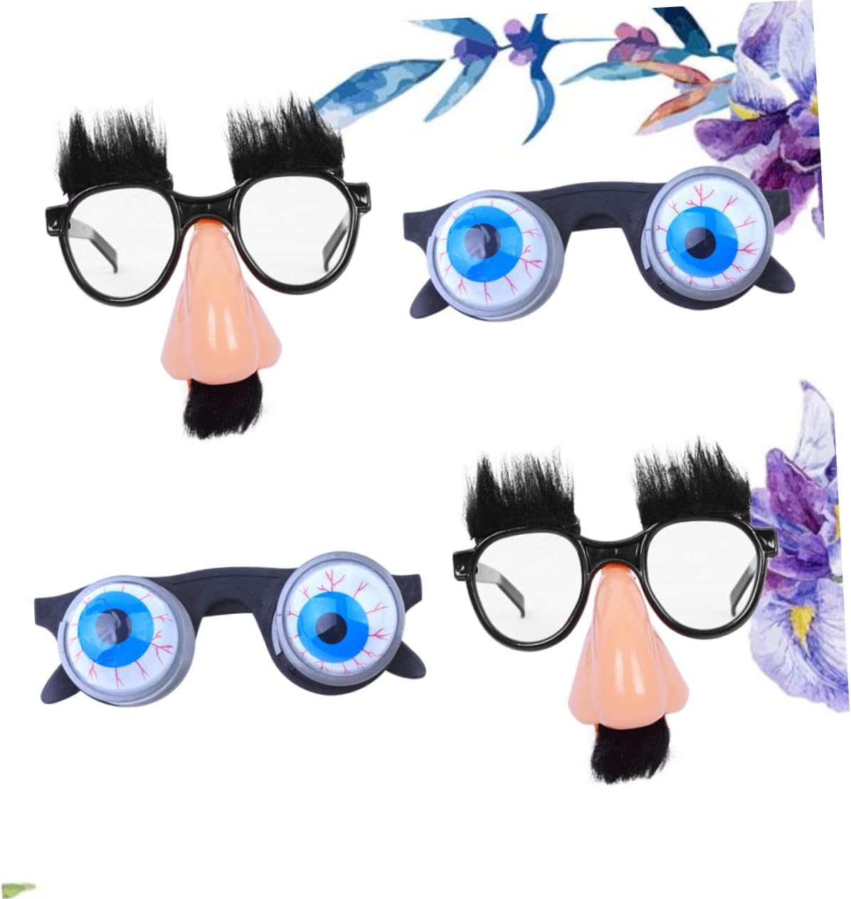 4 gafas de fiesta de Halloween con globos oculares en muelles, divertido juguete de payaso, juguetes elásticos para decoración de niños, gafas