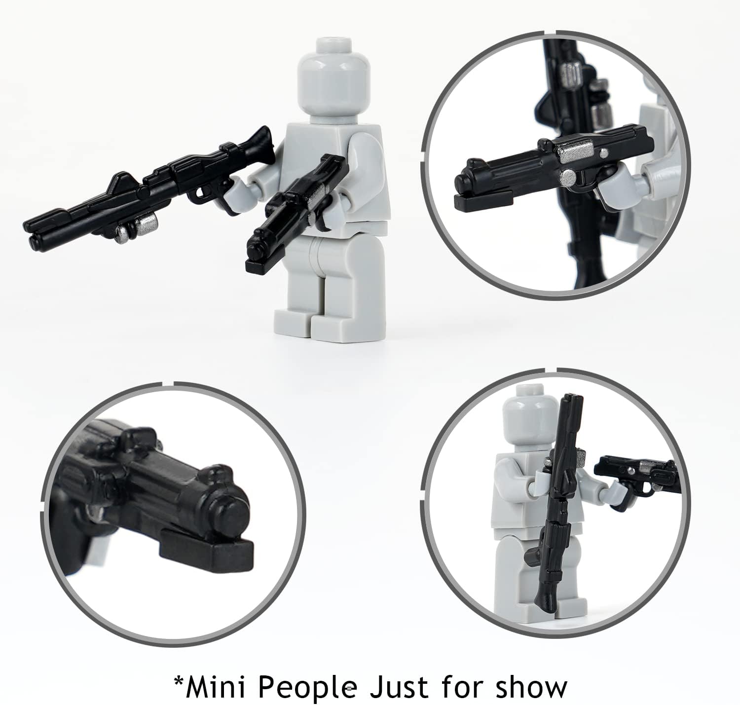 -MOC – Juego de 29 piezas de minifigs de ciencia ficción Space Wars, juego de armas de pintura en aerosol, kit de juguete de bloque de construcción