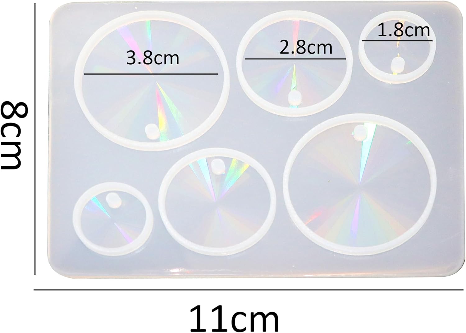 David accessories Moldes de resina holográfica para joyería de aretes con agujero, moldes de silicona para hacer joyas colgantes (transparente 3)
