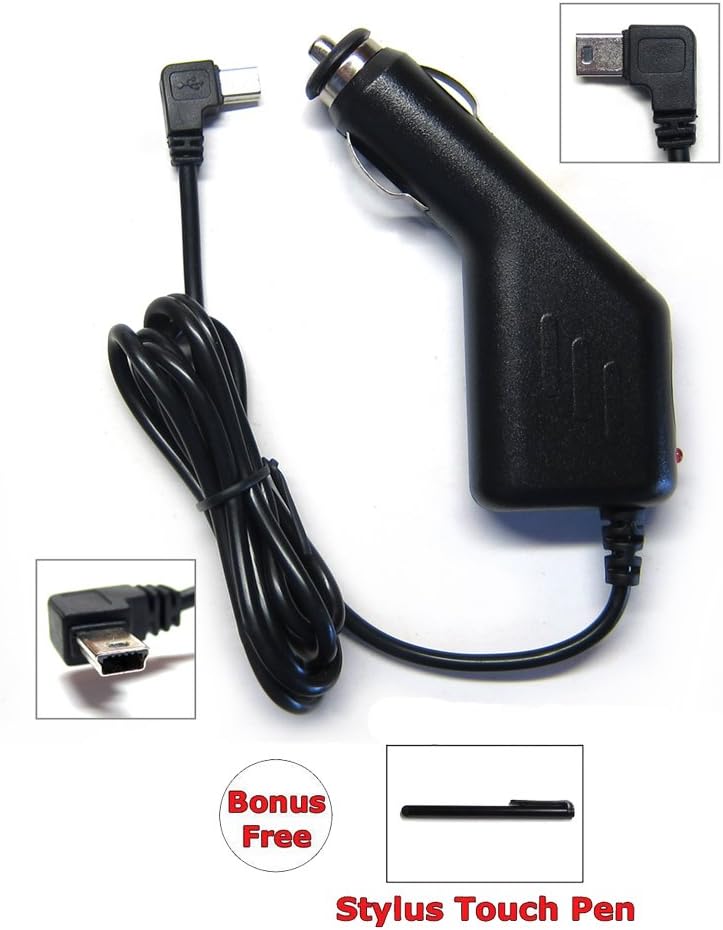 Ramtech – Cable adaptador universal de corriente para cargador de coche DC 12V 2A para GPS + lápiz capacitivo adicional, compatible con Garmin Nuvi