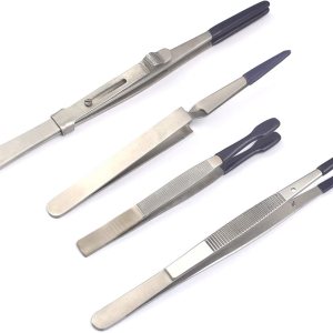 OdontoMed2011 Paquete de 4 pinzas de goma recubiertas de goma PVC que no se marcan cuentas de joyería Hobby Craft Work Juego de pinzas de acero OdontoMed2011 Paquete de 4 pinzas de goma recubiertas de goma PVC que no se marcan cuentas de joyería Hobby Craft Work Juego de pinzas de acero