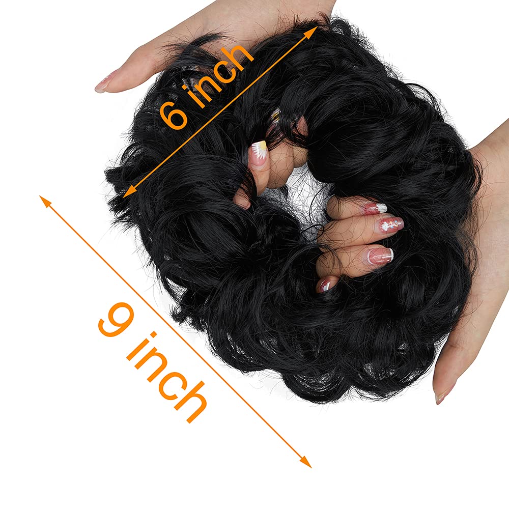 Extensiones de cabello de moño desordenado, rizado, ondulado, recogido, sintético, para coleta, accesorios para el cabello para mujeres y niñas
