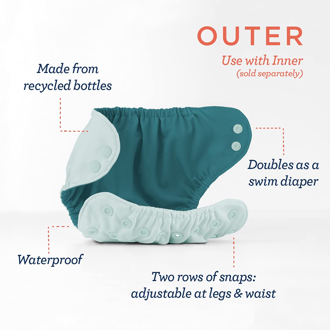 Esembly Pañal exterior de tela, impermeable, pañal de natación, capa a prueba de fugas y transpirable sobre preplegados, planos o ajustados, pañal
