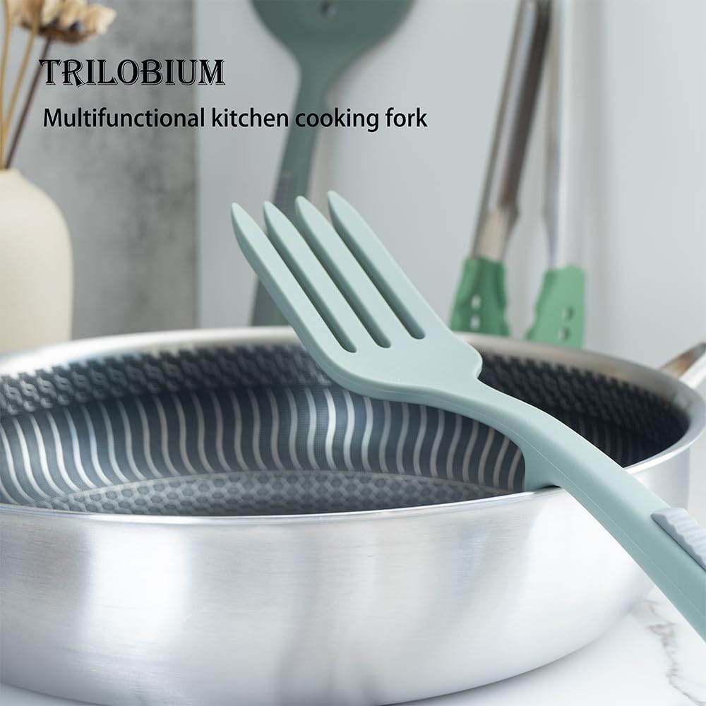 Utensilios de cocina de silicona, tenedores de cocina, pala de sartén, pinzas de cocina, juego de 3 piezas de utensilios de cocina resistentes al
