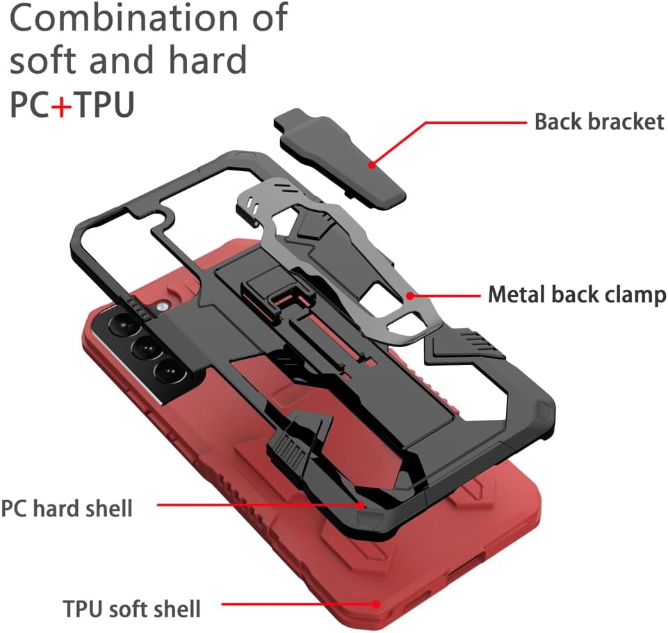 Asuwish Funda protectora compatible con Samsung Galaxy S22 5G y protector de pantalla de vidrio templado, clip para cinturón, resistente a prueba de
