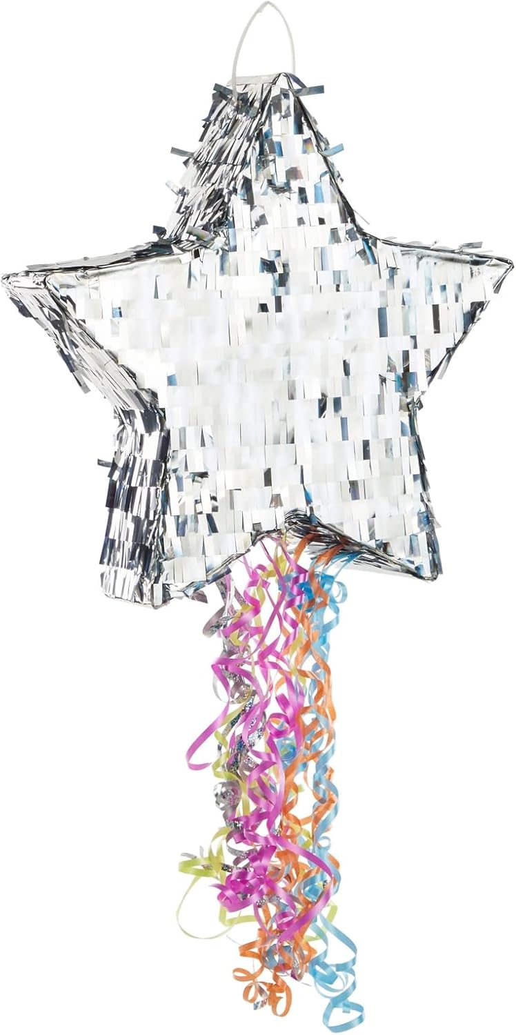 Sparkle and Bash Piñata de estrella con cuerda para decoración de revelación de género Twinkle Little Star y suministros de fiesta de cumpleaños