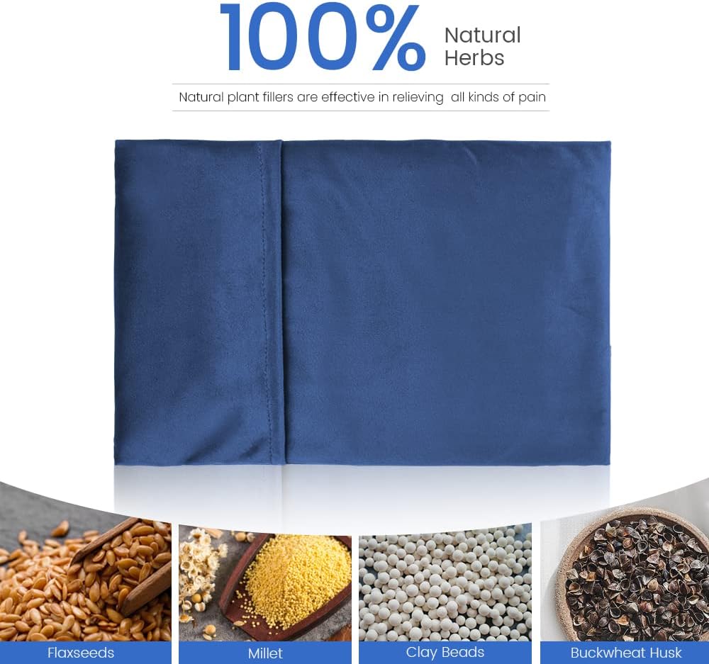 Almohadilla térmica para microondas con funda lavable, 8 x 12 pulgadas, almohadilla térmica multiusos para microondas para cuello y hombros, bolsa