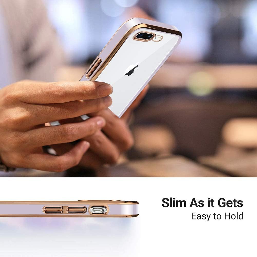 MOWIME Funda transparente para iPhone 7 Plus, iPhone 8 Plus, carcasa protectora transparente de TPU suave, antiarañazos, a prueba de golpes, color