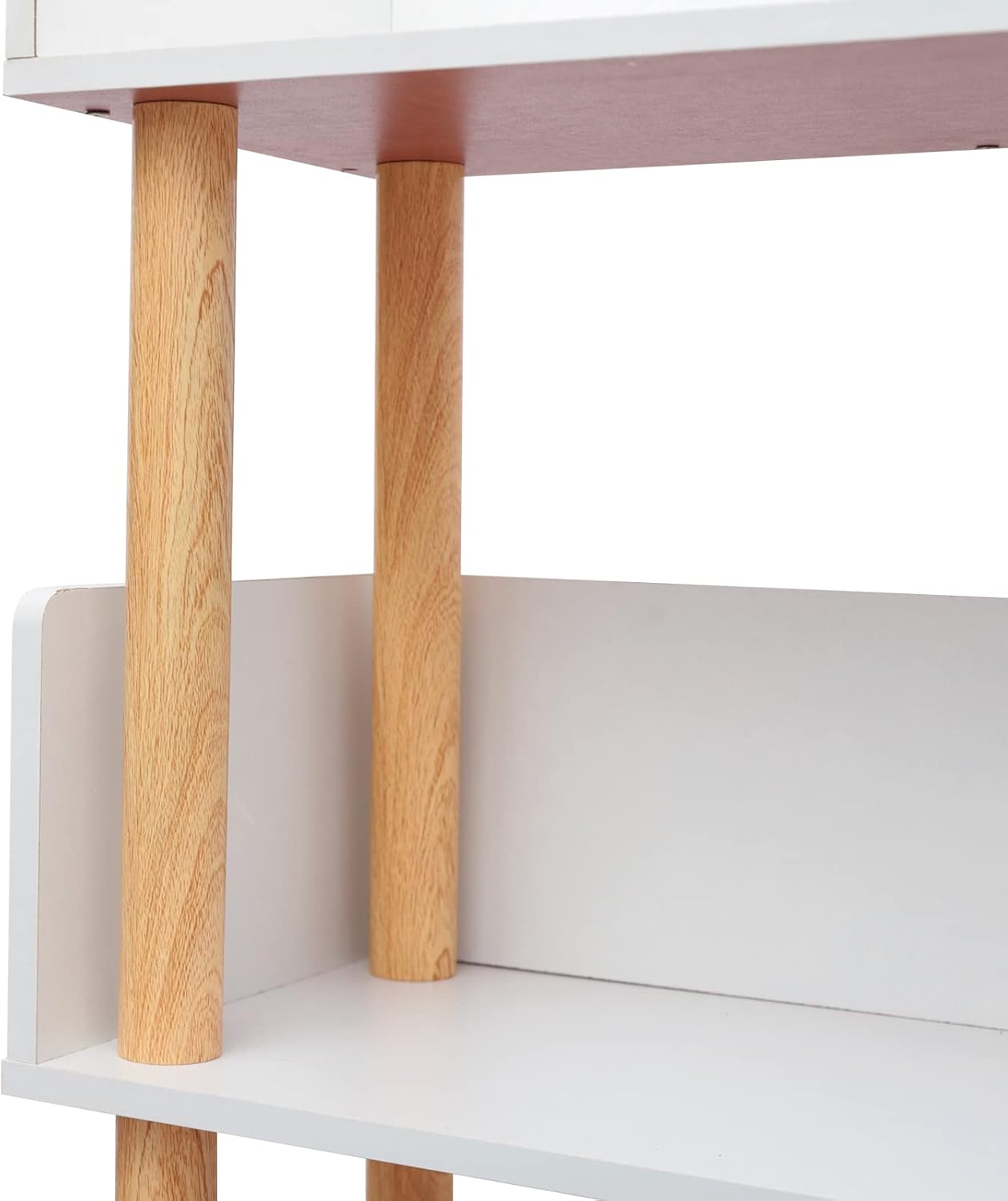 PaNeTnya Estantería abierta independiente de 5 niveles, estantería blanca, estante de almacenamiento multifuncional para sala de estar, dormitorio y
